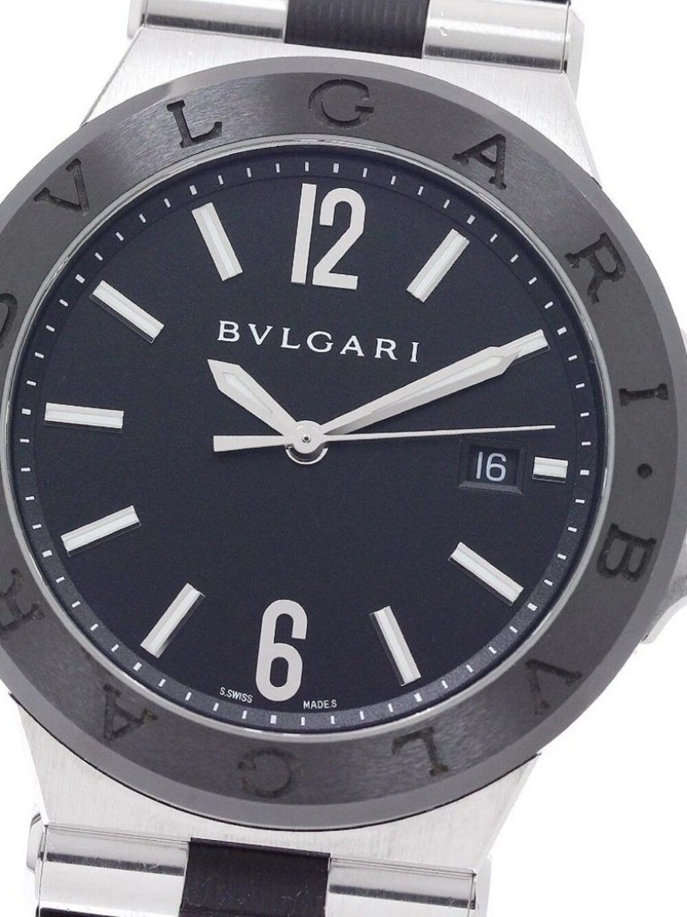 BVLGARI Diagono ceramic DG42SC Date black Dial Automatic Men's Watch_958567